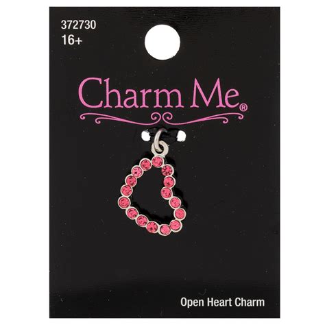 Pink Open Heart Rhinestone Charm Hobby Lobby