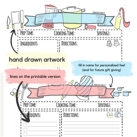 RECIPE BOOK TEMPLATE, Editable & Printable Recipe Sheet Template ...