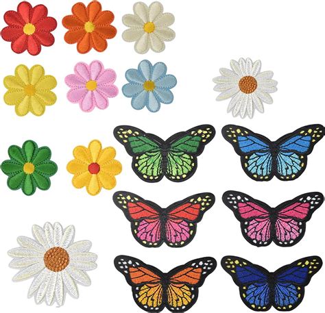 Patch Broderie Fleurs AppliquéSs à Coudre Patchs Décoratifs Papillon