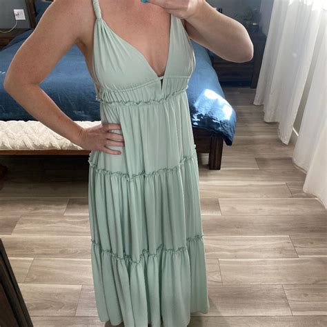 Lulus Sage Green Maxi Dress M Gem