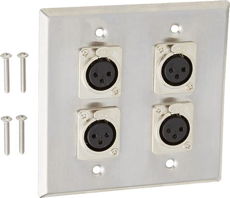 Amazon Seismic Audio Speakers 2 Gang Wall Plate With 4 XLR Female