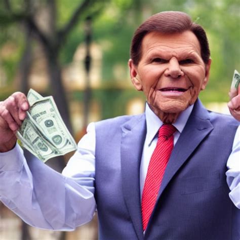 Krea Ai Kenneth Copeland Holding Dollar Bills Performing