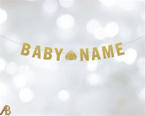 Baby Name Banner, Baby Shower Banner, Baby Shower Decorations, Dumpling ...