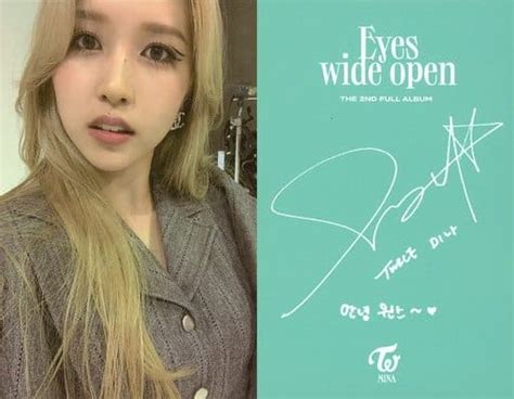 駿河屋 Twiceミナバストアップ・裏面印刷サイン入りcd「eyes Wide Open」付属フォトカード（女性コレクションカード）