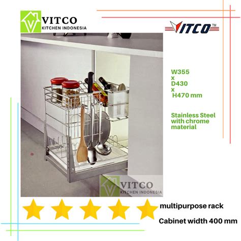 Jual Vitco V Spoon Bottle Rack Pull Out Rak Tarik Botol Sendok