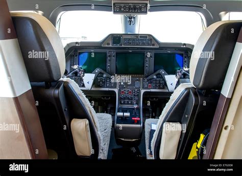 Private jet cockpit Stock Photo - Alamy