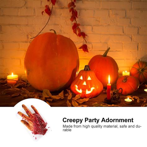 Human Body Toy Realistic Severed Hand Fake Bloody Hand Halloween