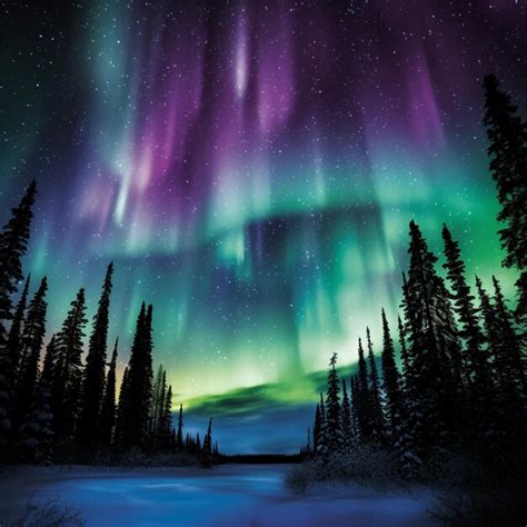 Premium AI Image | Majestic Northern Lights Illuminating the Night Sky