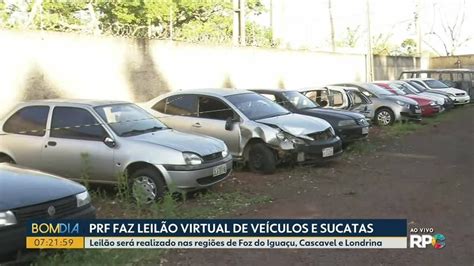 PRF realiza leilão virtual de 274 veículos retidos no Paraná Oeste e