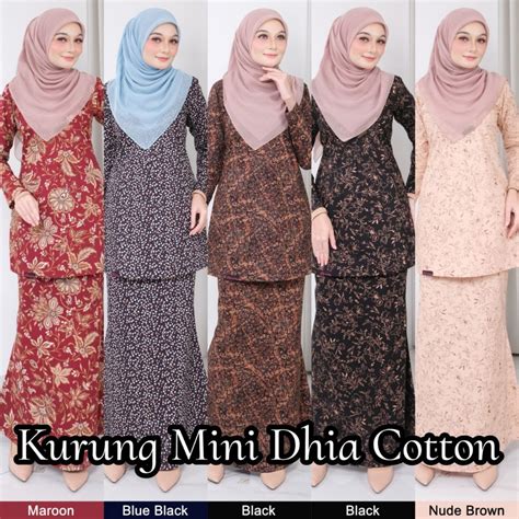 Baju Raya 2024 Kurung Cotton Mini By Dhia Cotton XS 4XL Shopee