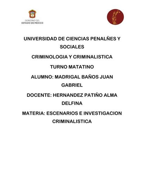 Escenarios E Investigación Criminalística Gabriel Udocz