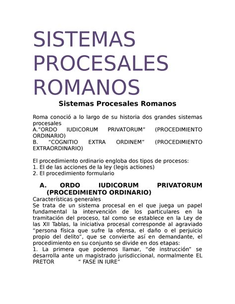 Sistema Procesal Del Derecho Romano Civil Image To U