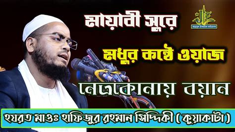 মায়াবী কন্ঠে মধুর সুরে বয়ান করে নেত্রকোনা বাসীকে মুগ্ধ করলেন।হাফিজুর