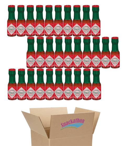 Snackathon Tabasco Miniature Hot Sauce Bottles Ounce Each Pack Of Spicy Flavor