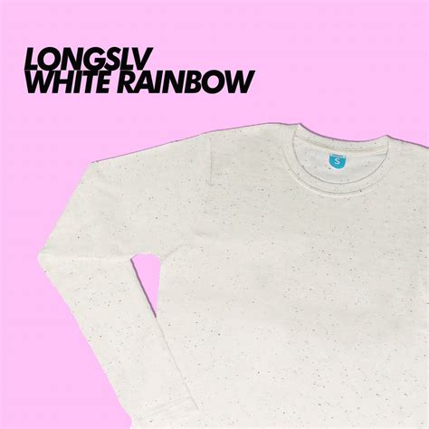 Jual Baju Kaos Polos Lengan Panjang White Rainbow Putih Motik Titik