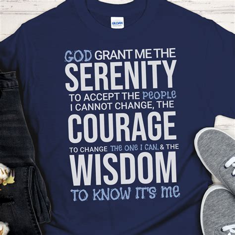 Recovery T Shirt Inspiring Sobriety Serenity Prayer W A Twist