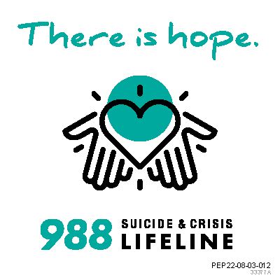 Suicide Crisis Lifeline Stickers There Is Hope Green Samhsa