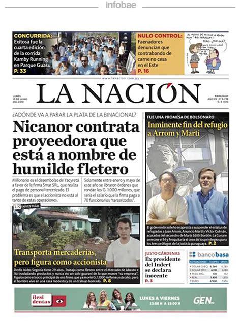 La Nacion Paraguay 10 De Junio De 2019 Infobae