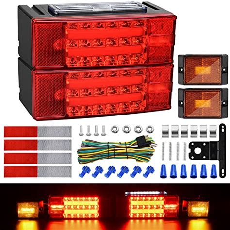 Kohree Kit de feux arrière submersibles à LED rectangulaires 12 V LED