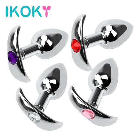 IKOKY tapón Anal de Metal para hombres y mujeres joyería de cristal