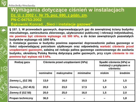 Pdf Wymagania Dotycz Ce Ci Nie W Instalacjach Wymagania Dotycz Ce