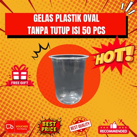 Jual Kemasan Cup Gelas Oval Plastik Bening 85oz 10oz 12oz 16oz 18oz