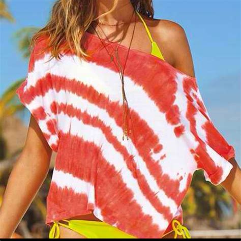 Perfect For Summer Dyed Tops Tie Dye Top Tees Shirts Off Shoulder