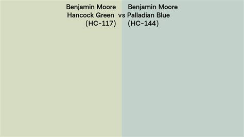 Benjamin Moore Hancock Green Vs Palladian Blue Side By Side Comparison