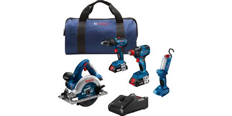 Bosch's 4-tool 18V combo kit includes a combo 1/4 and 1/2 impact driver, more for $279