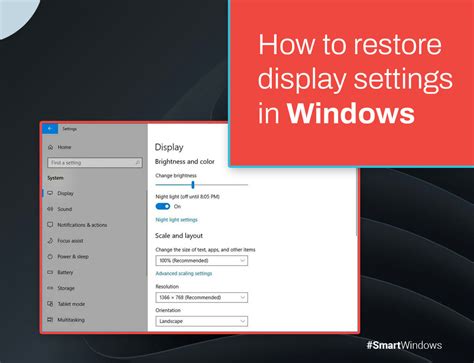 How To Restore Display Settings In Windows Ultimate Guide SmartWindows