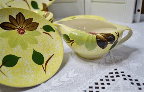 Vintage Blue Ridge Pottery Dinnerware Set 25 Pcs Yellow Green Etsy