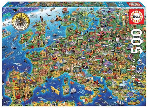 Puzzle Crazy Europe Map 500 Pieces PuzzleWholesale Eu