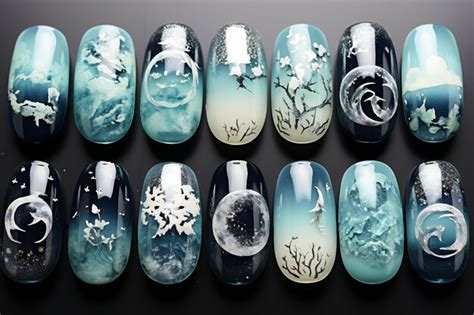 Premium Ai Image A Set Of Nail Art By The Artist