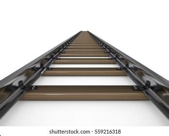 Railway Track Isolated On White Background Stock Illustration 559216318