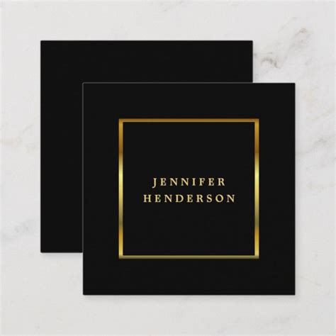 Modern Stylish Black And Gold Professional Square Business Card Zazzle Square Business Card