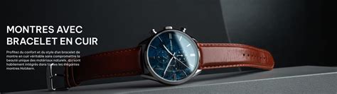 Montres pour hommes avec bracelet en cuir Holzkern cuir véritable