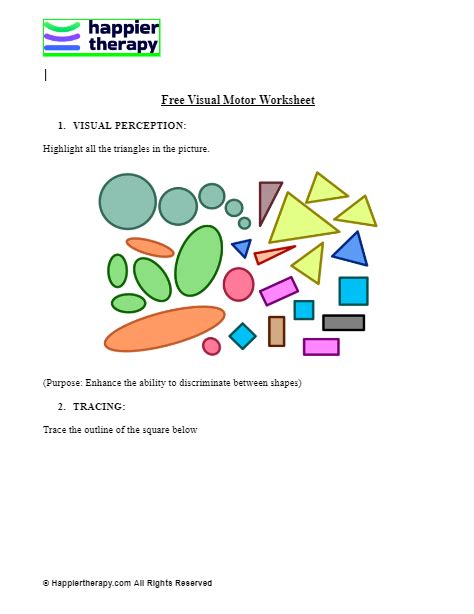 Free Visual Motor Worksheet Happiertherapy