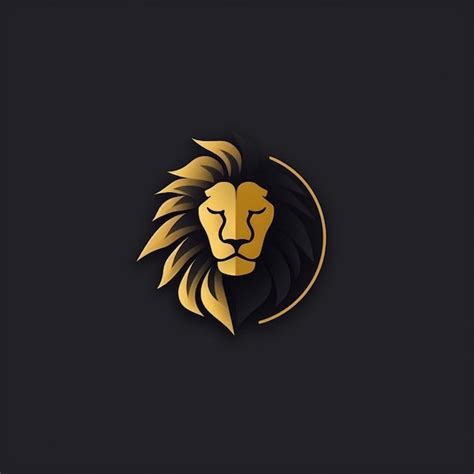 Tête De Lion Simple Logo Design Vue De Face Géométrique Lion Visage Roi