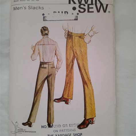 Other Vintage 1971 Mens Slacks Pants Sewing Pattern Kwik Sew 323