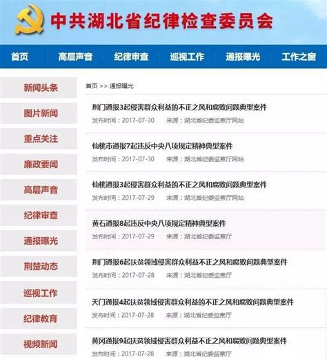 曝光！湖北省纪委通报40起案件，天门及黄石、黄冈、荆门、仙桃等地多名官员受到处分！