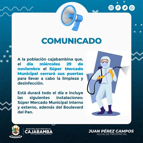 Comunicado Urgente Campa As Municipalidad Provincial Cajabamba