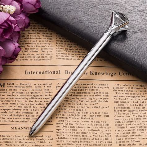 New Big Diamond Metal Ball Pen Business Ball Diamond Metal Ball Pen