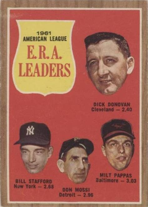 Topps League Leaders Milt Pappas Don Mossi Dick Donovan