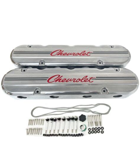 Gm Ls1 Ls2 Ls3 Ls6 Tall Valve Covers Coil Covers Aluminum Red Chevrolet Logo Ebay