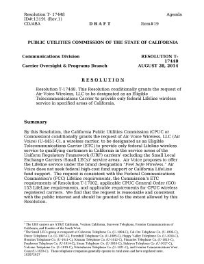 RESOLUTION T 17448 Docs Cpuc Ca Doc Template PdfFiller