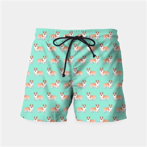 Corgis Dogs Pattern Swim Shorts Live Heroes Corgi Dog Pattern Swim