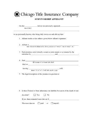 Affidavit Of Survivorship Fill Online Printable Fillable Blank