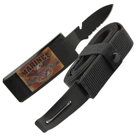 Marines Adjustable Nylon Tactical Belt Knife With Hidden Bla