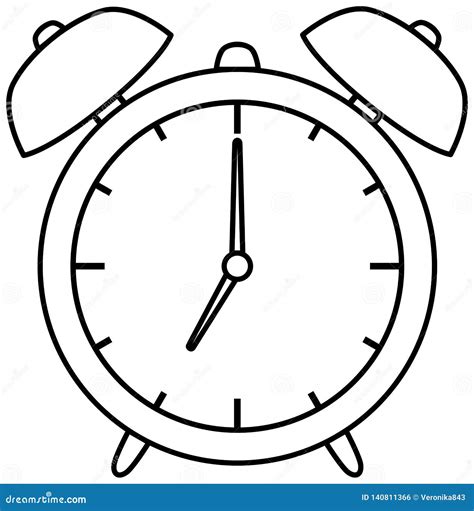 Alarm Clock Icon Outline Vector Illustration Stock Vector