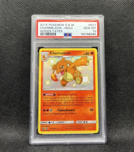 Charmeleon SV7 SV94 PSA 10 GEM MT 2019 Pokémon S M Hidden Fates FA